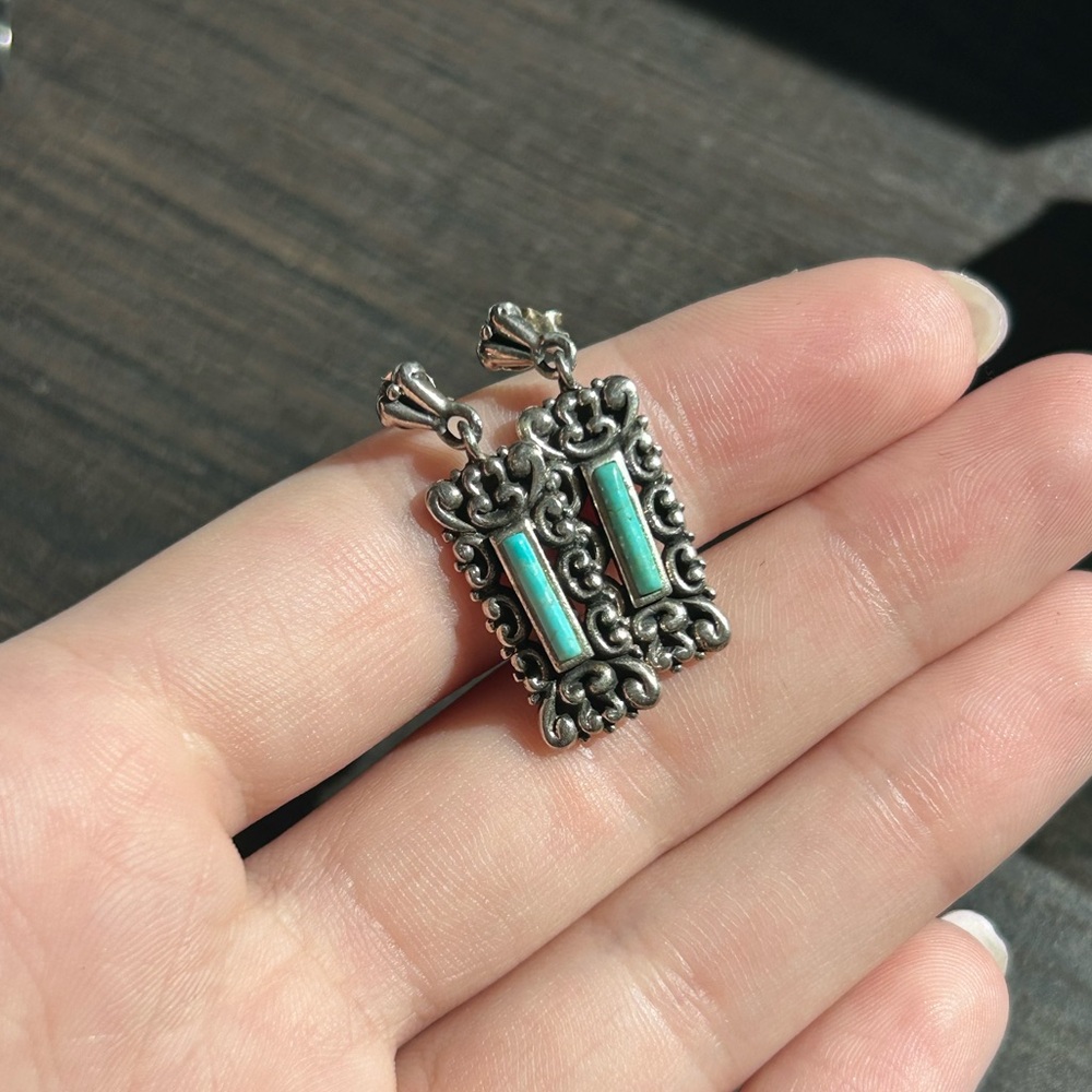 SOLD - Barse Silver Turquoise Earrings - SOLD